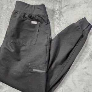 FIGS Zamora Jogger Scrub Pants Womens Small Black Nurse Technical 5 Pockets